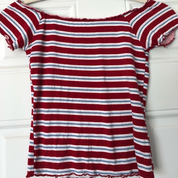 Pacsun Stripped Off The Shoulder Top - Picture 2 of 4